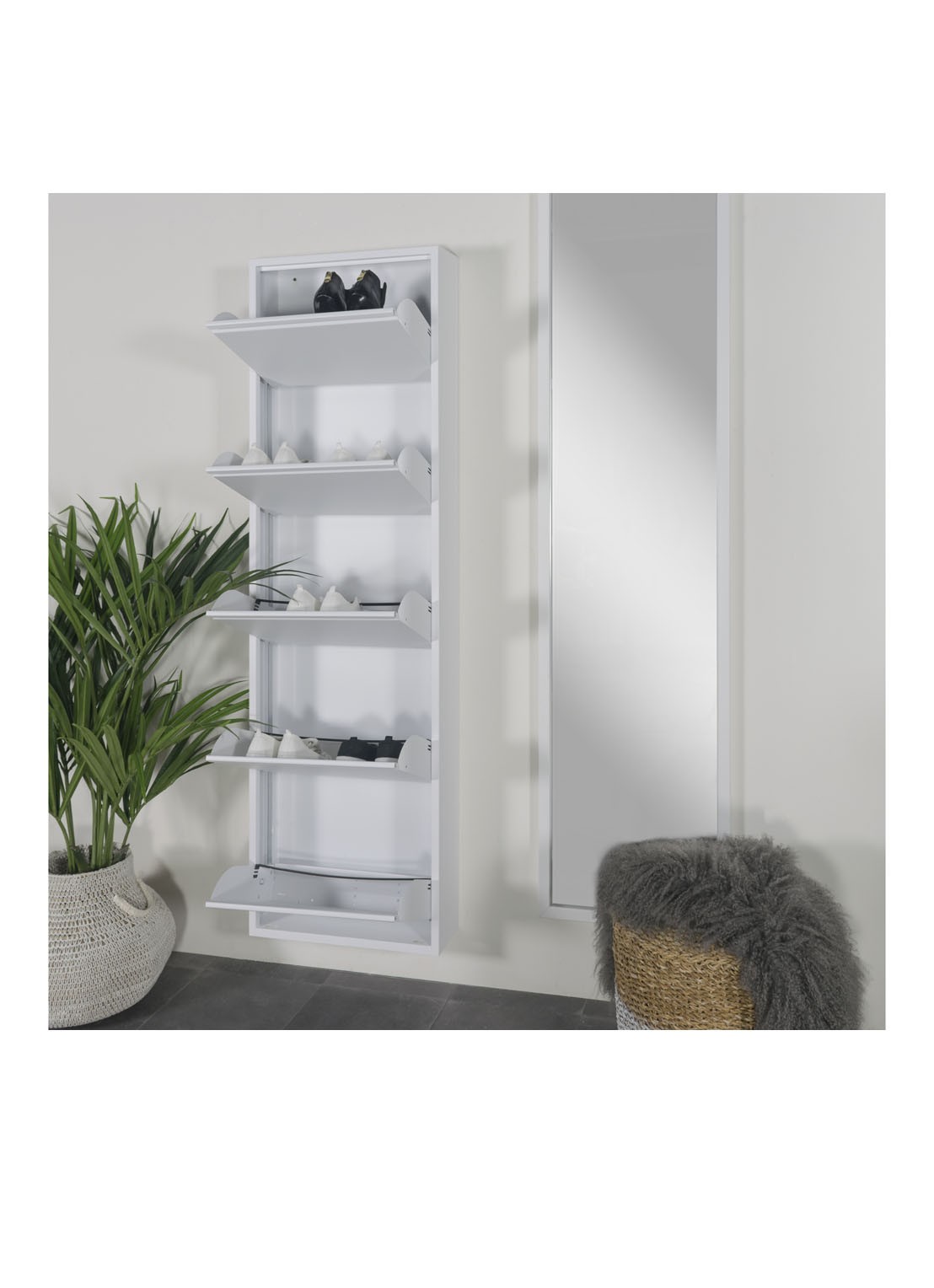 Spinder Billy 5 schoenenkast 50 x 50 x 170 cm - voorkant 2 wit