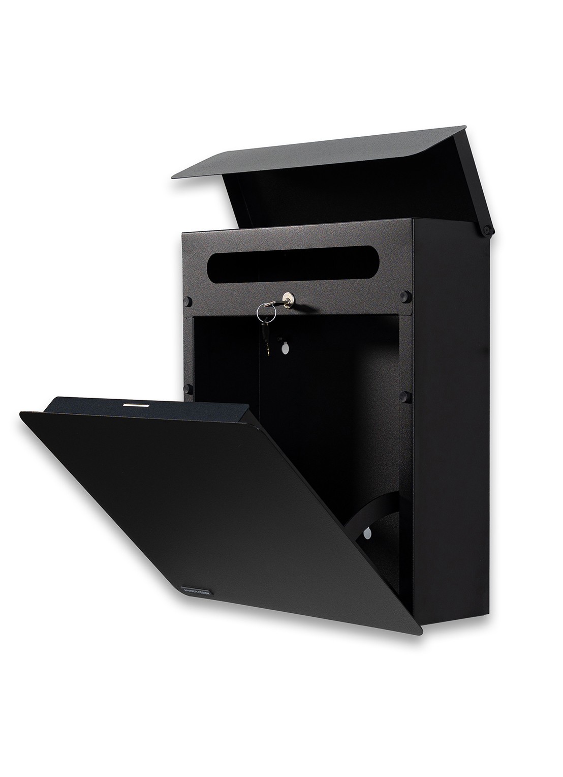 Spinder Inbox brievenbus 40 cm - detail zwart