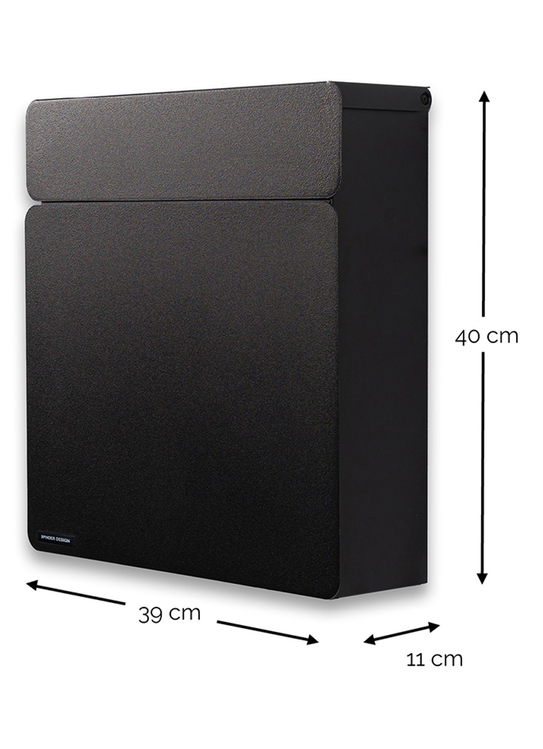 Spinder Inbox brievenbus 40 cm - detail 5 zwart