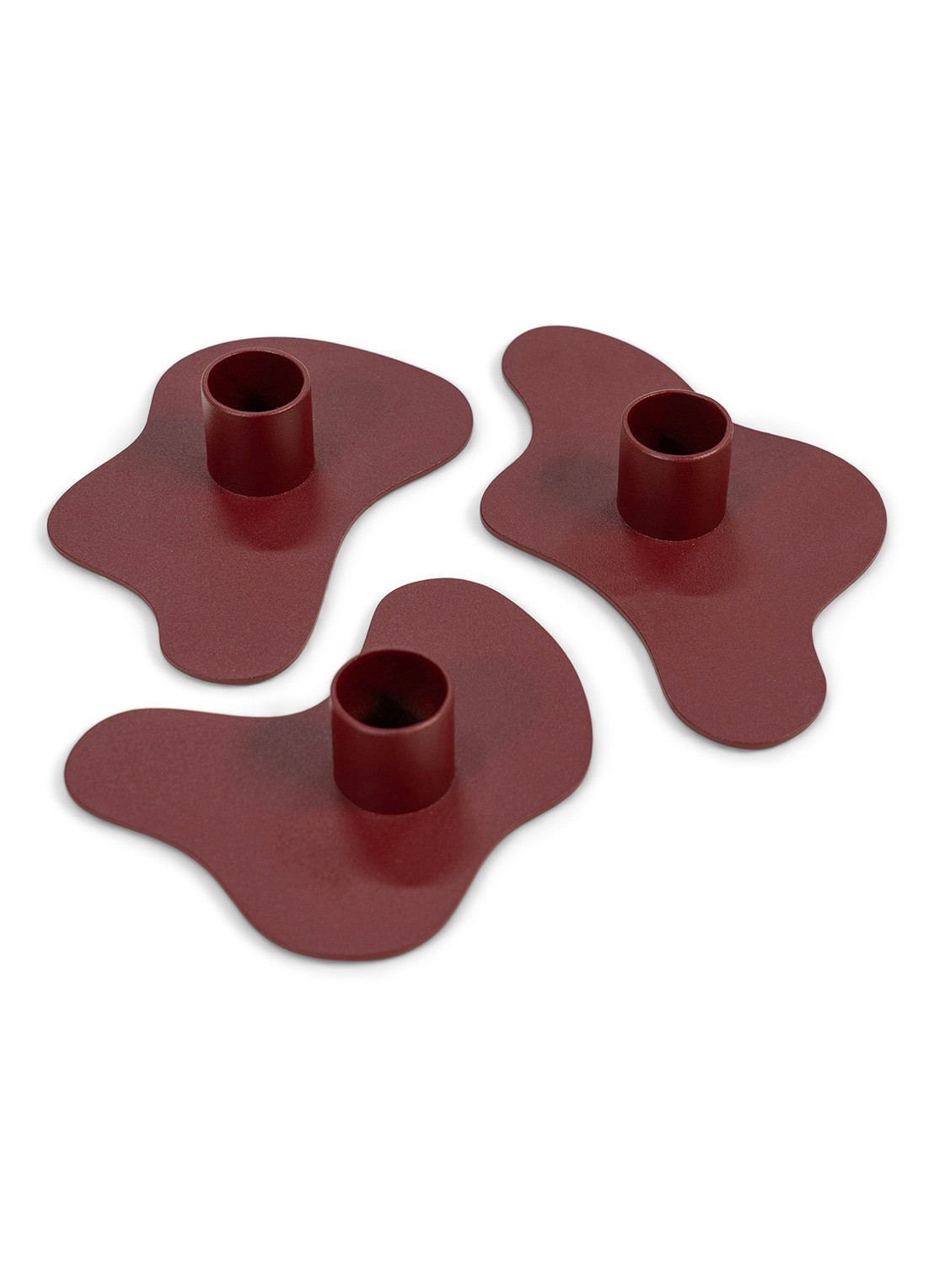 Spinder Melt kandelaar 2,8 cm set van 3 - voorkant 2 bordeauxrood