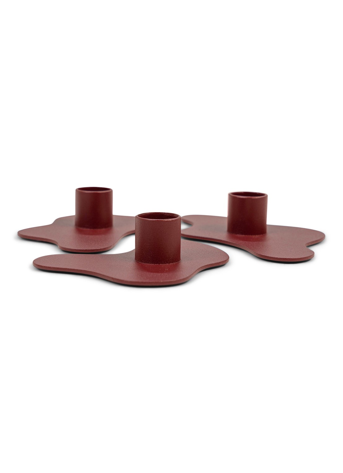 Spinder Melt kandelaar 2,8 cm set van 3 - voorkant 3 bordeauxrood