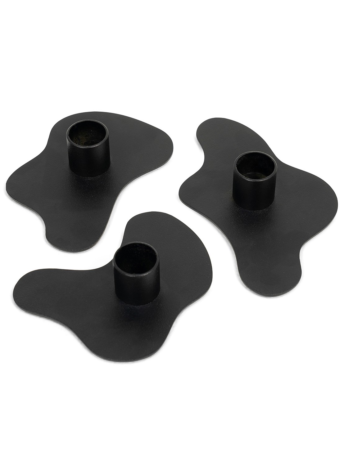 Spinder Melt kandelaar 2,8 cm set van 3 - voorkant 4 zwart