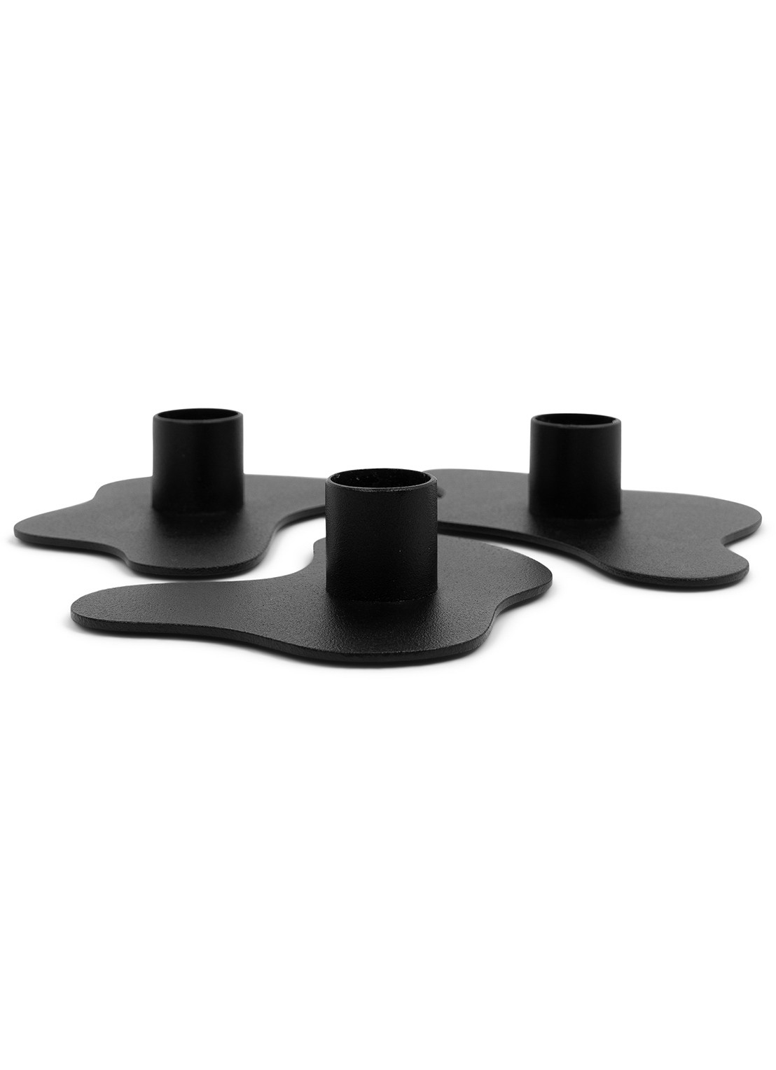 Spinder Melt kandelaar 2,8 cm set van 3 - voorkant 5 zwart