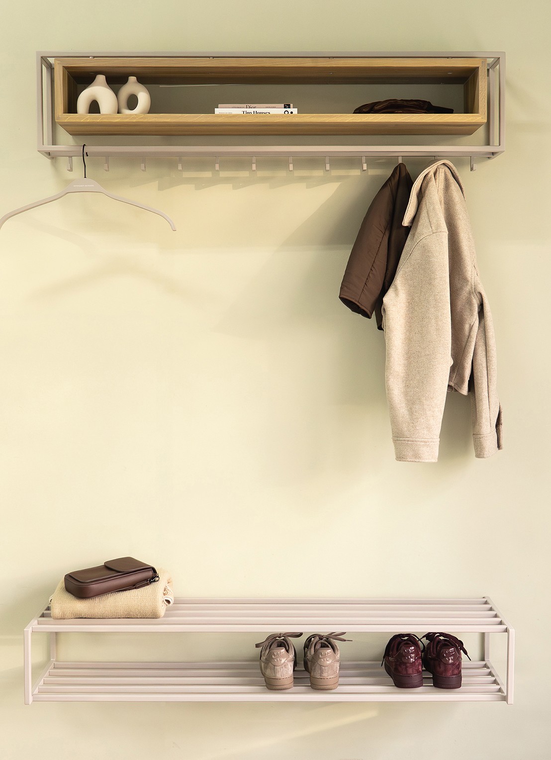 Spinder School 120 wandkapstok - achterkant 6 taupe