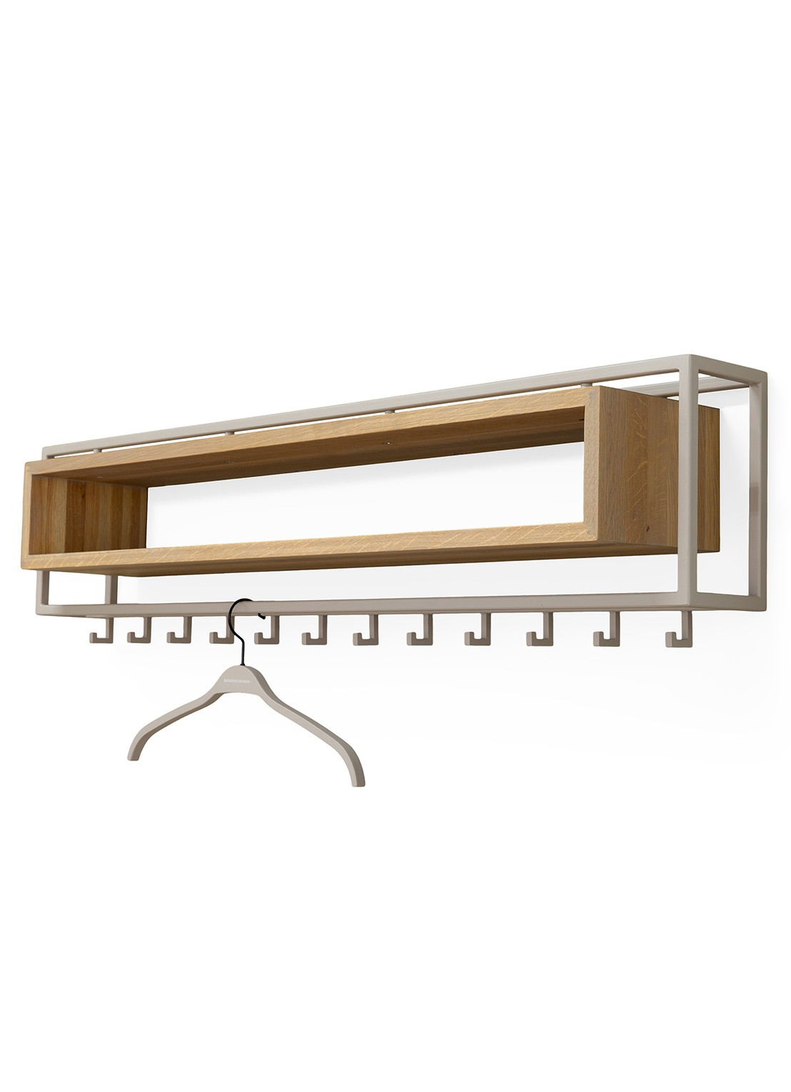 Spinder School 120 wandkapstok - voorkant taupe