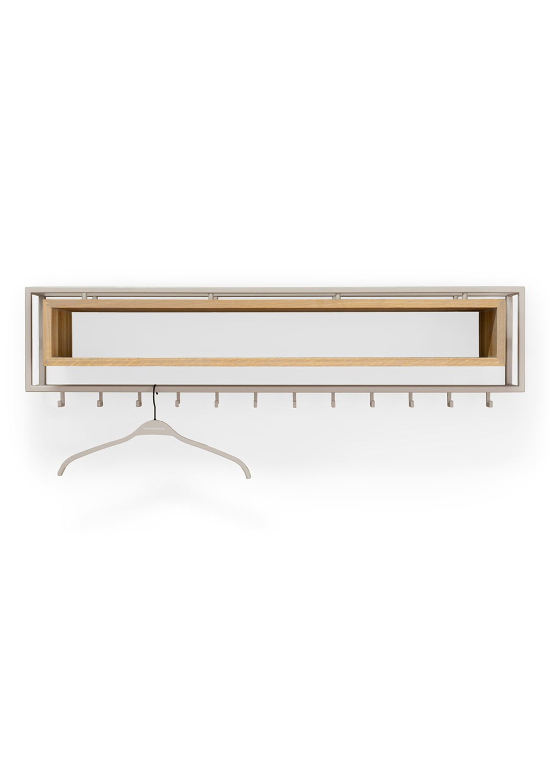 Spinder School 120 wandkapstok - voorkant 2 taupe