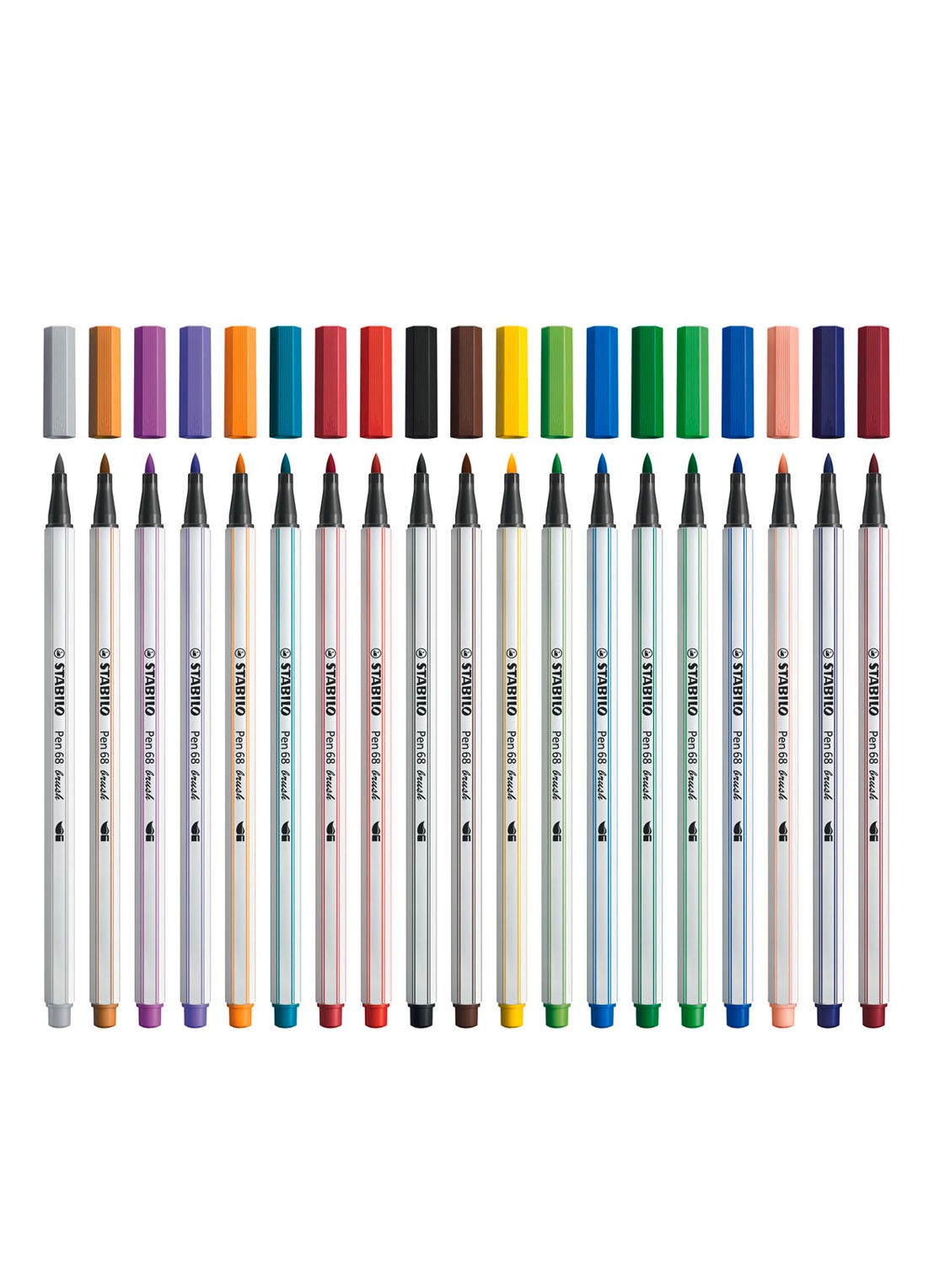 Stabilo Pen 568 Arty brushsiften set van 30 - voorkant 7 multicolor