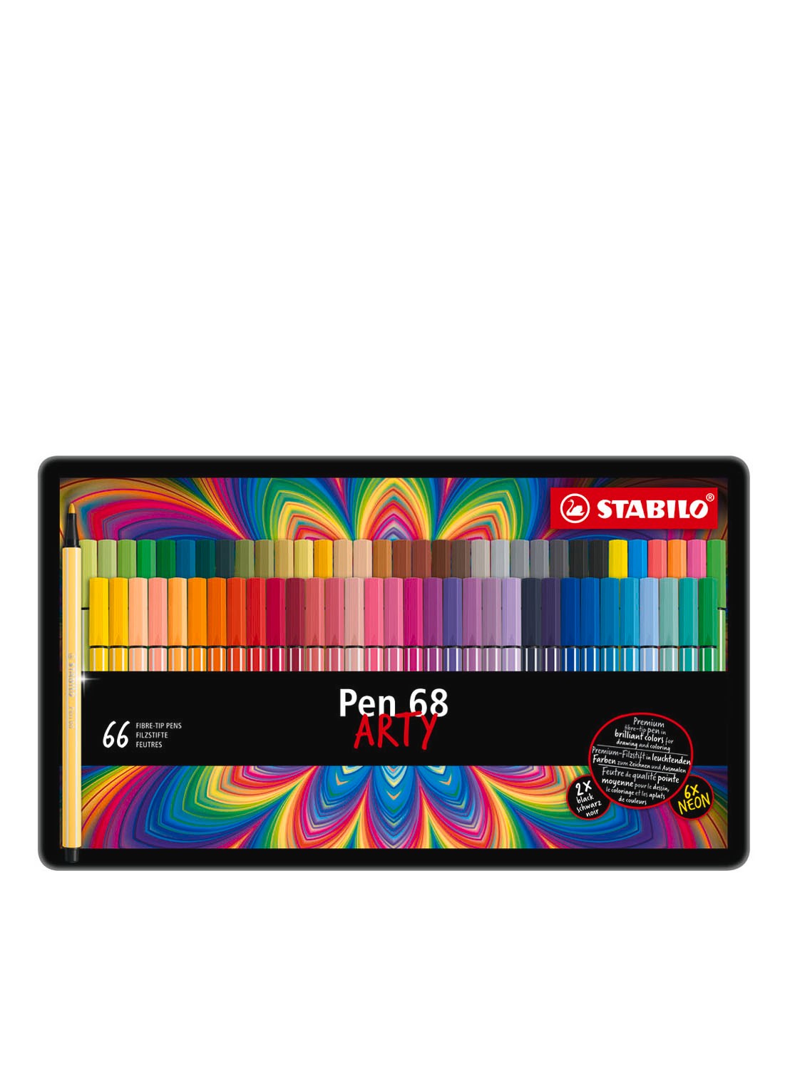 Stabilo Pen Arty viltstiften set van 66  - voorkant 6 multicolor