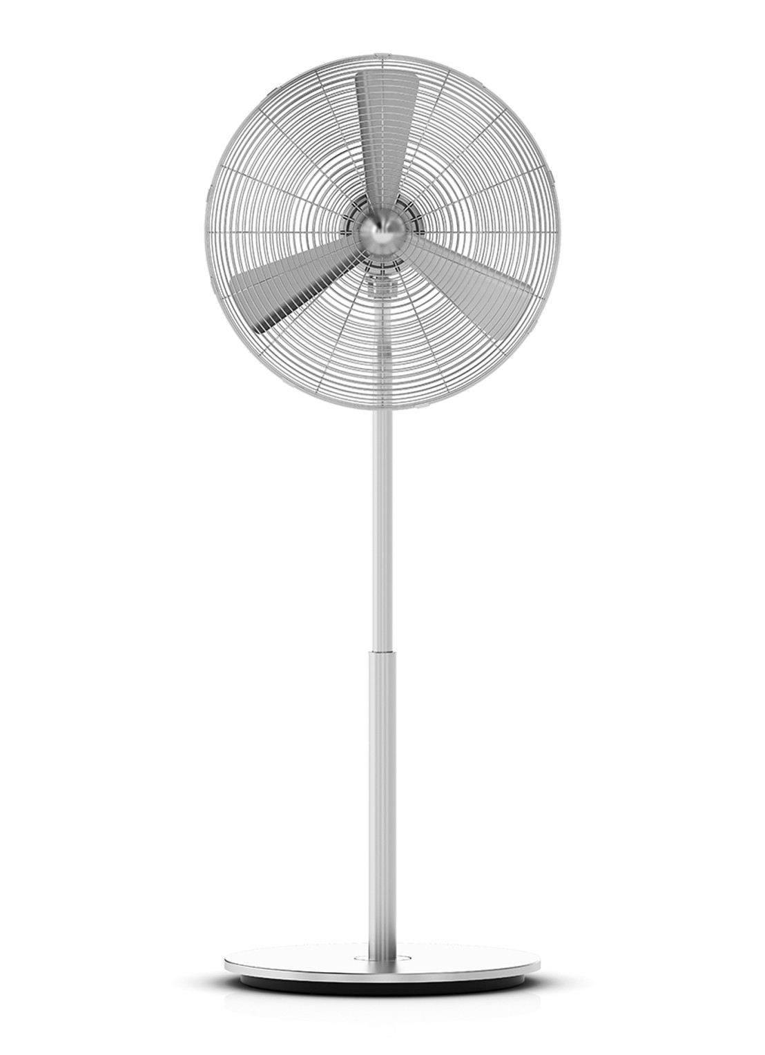 Stadler Form Charly Stand vloerventilator, 130 cm hoog - voorkant zilver