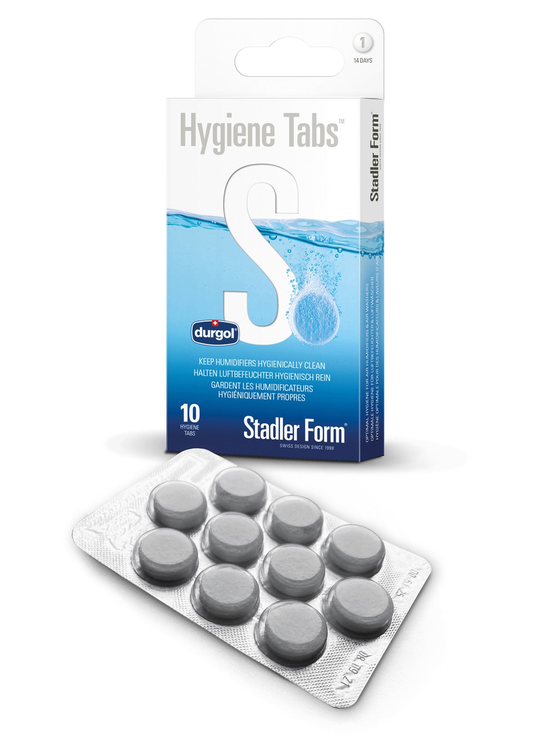 Stadler Form Hygiëne tabletten voor luchtbevochtigers en luchtreinigers - voorkant wit