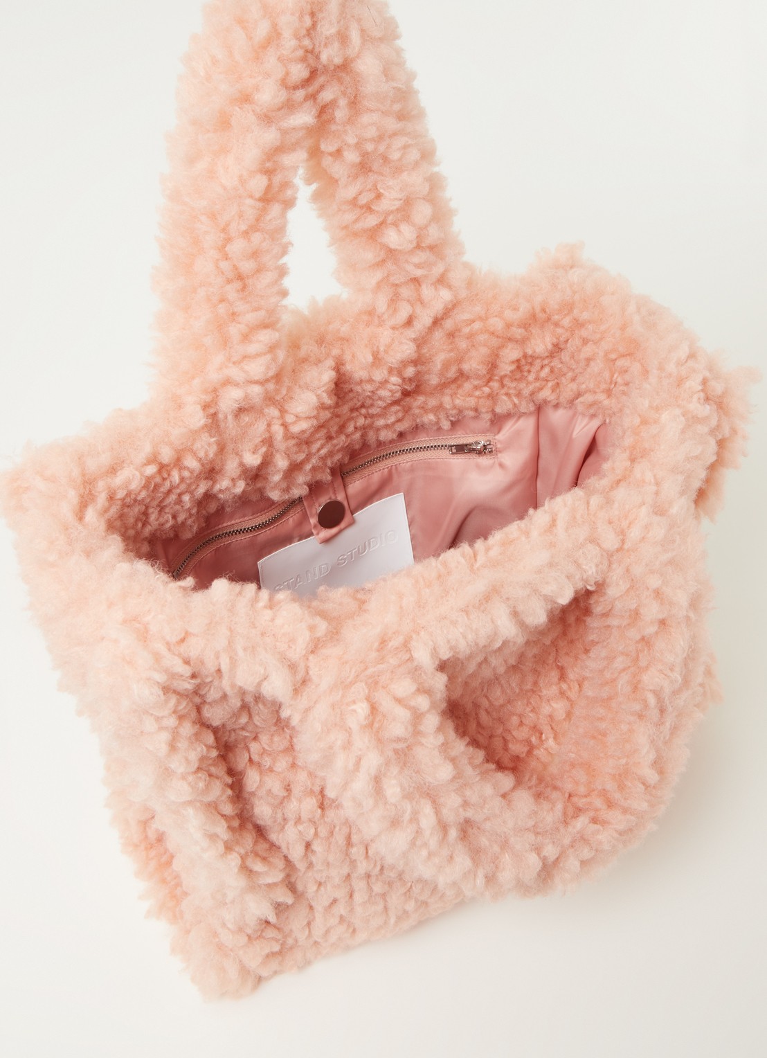 Stand Studio Lolita handtas van teddy - detail 2 lichtroze