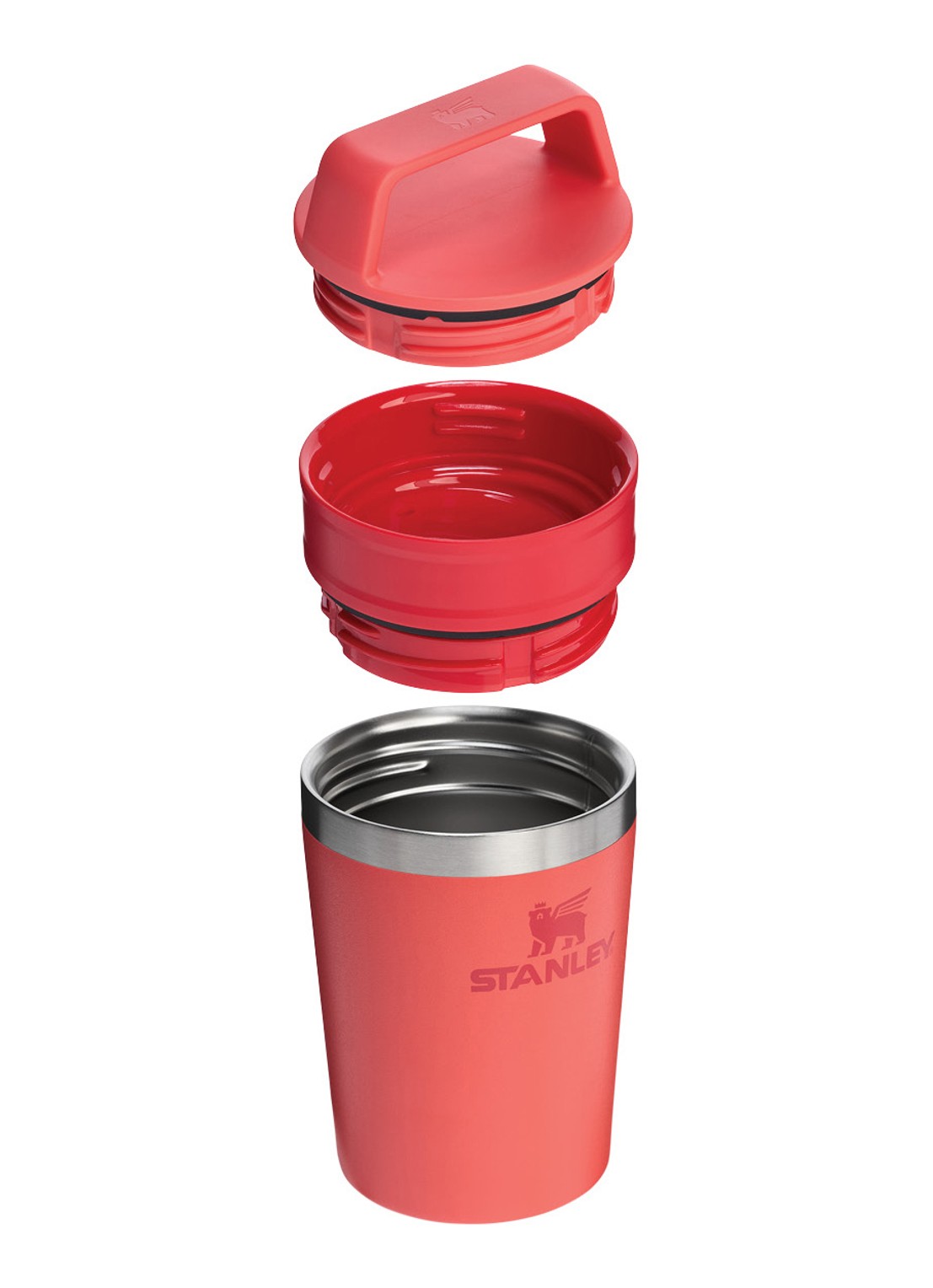 Stanley De Café-To-Go Travel thermosbeker 0,23 liter - voorkant 3 hot coral / koraalrood