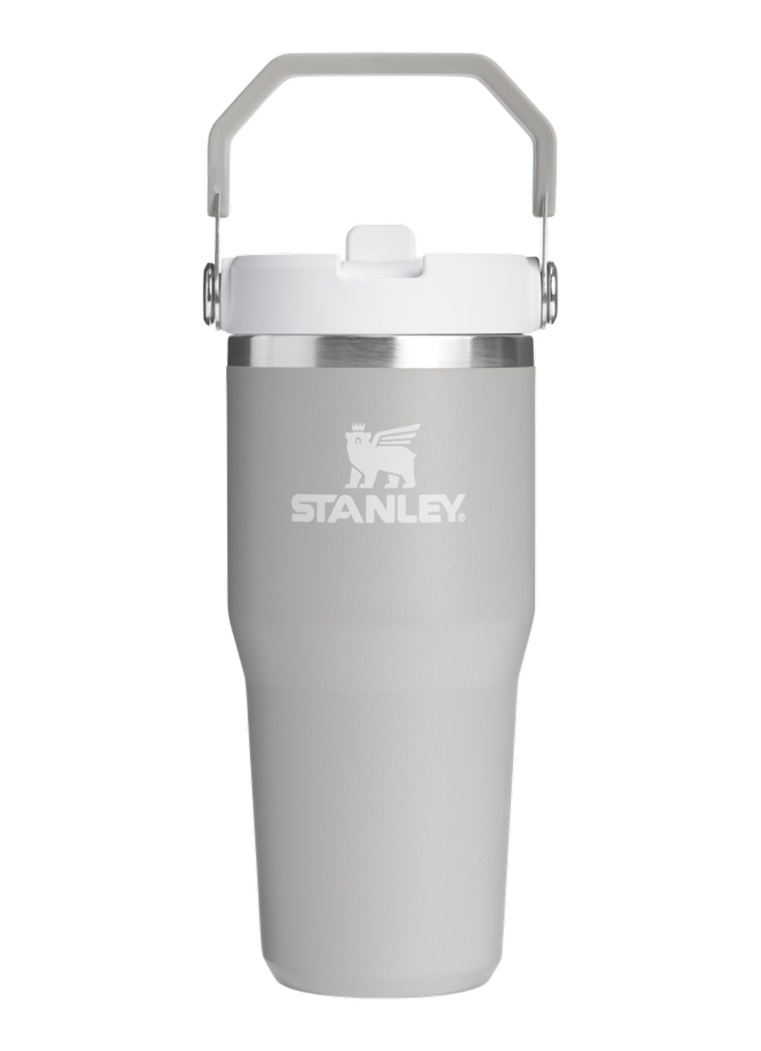 Stanley De IceFlow™ Flip Straw 2.0 waterfles 0,41 liter - voorkant grijs