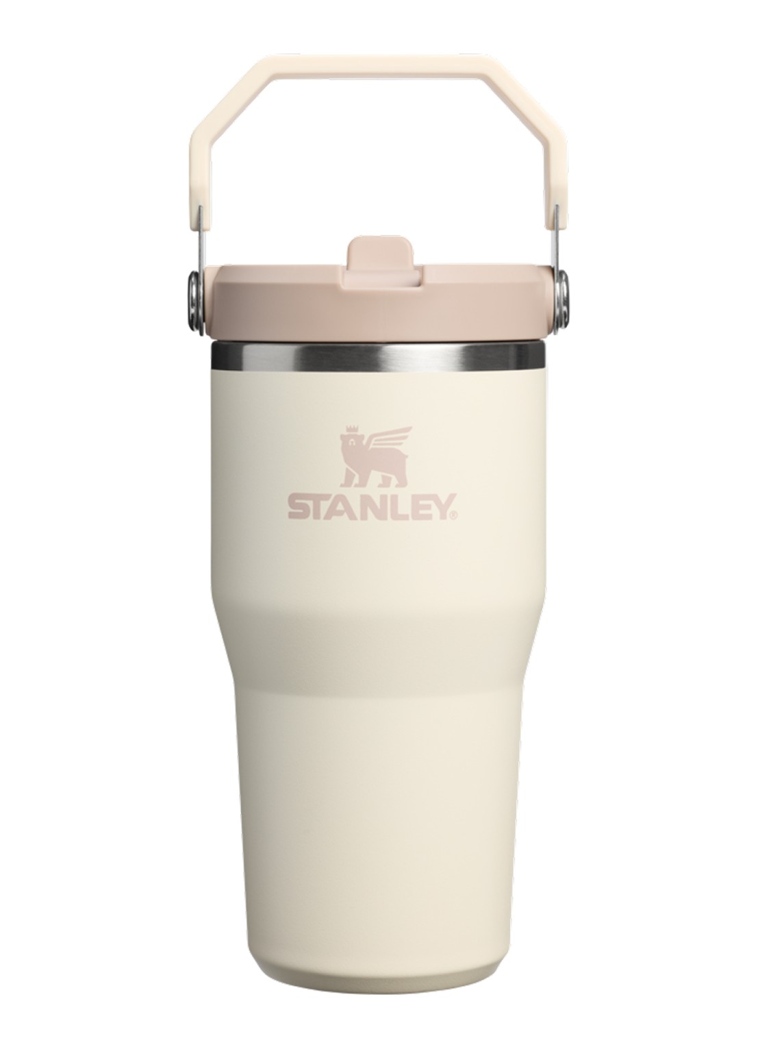 Stanley De IceFlow™ Flip Straw 2.0 waterfles 0,6 liter - voorkant beige