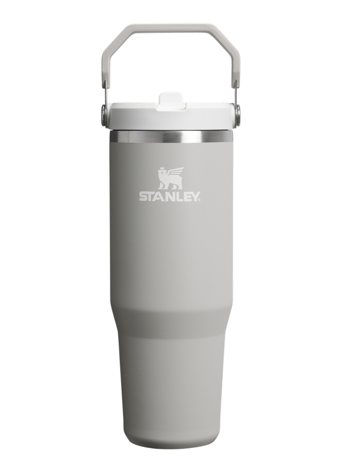 Stanley De IceFlow™ Flip Straw 2.0 waterfles 0,6 liter - voorkant grijs