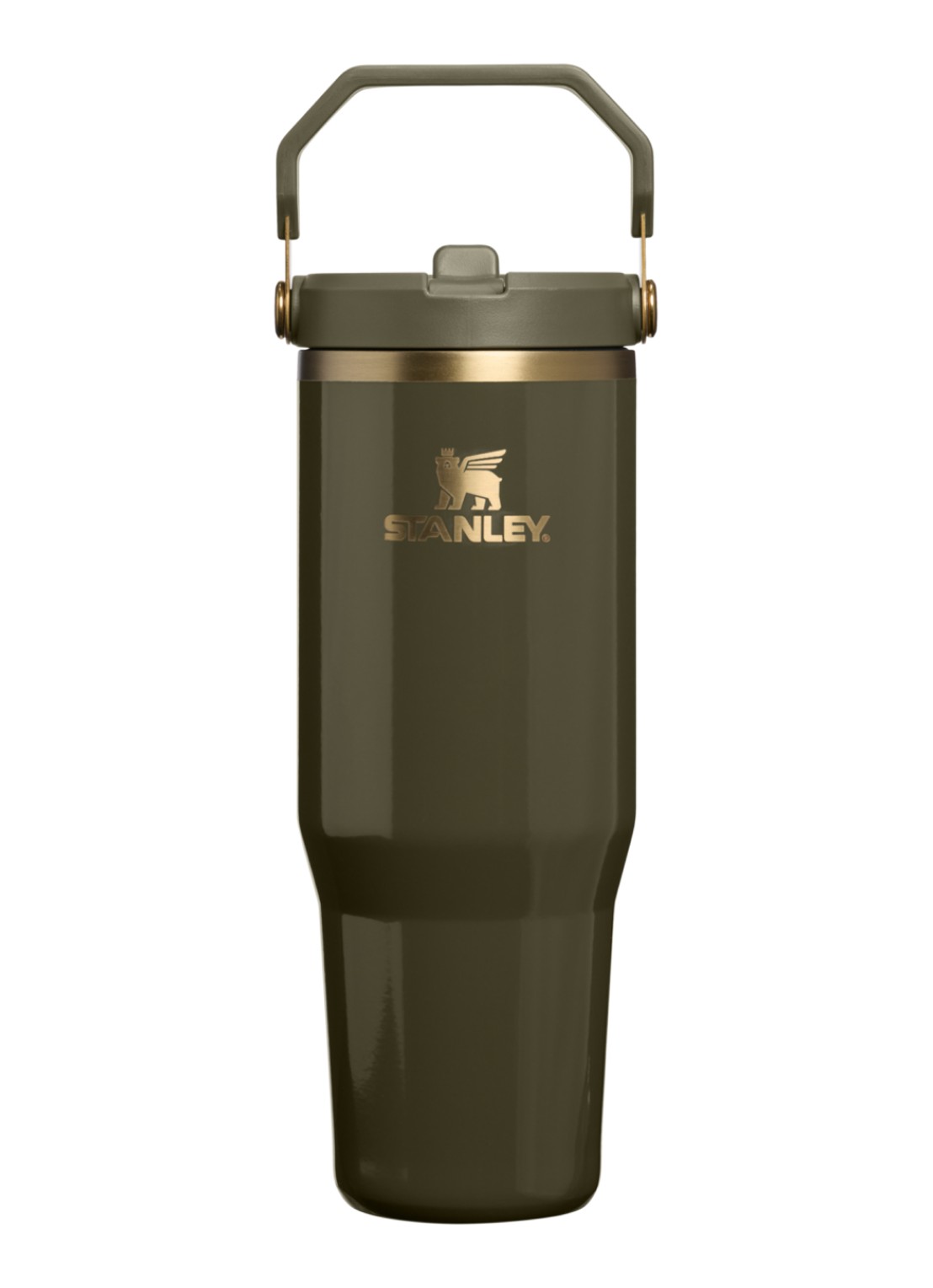 Stanley De IceFlow™ Flip Straw 2.0 waterfles 0,89 liter - voorkant 3 mosgroen