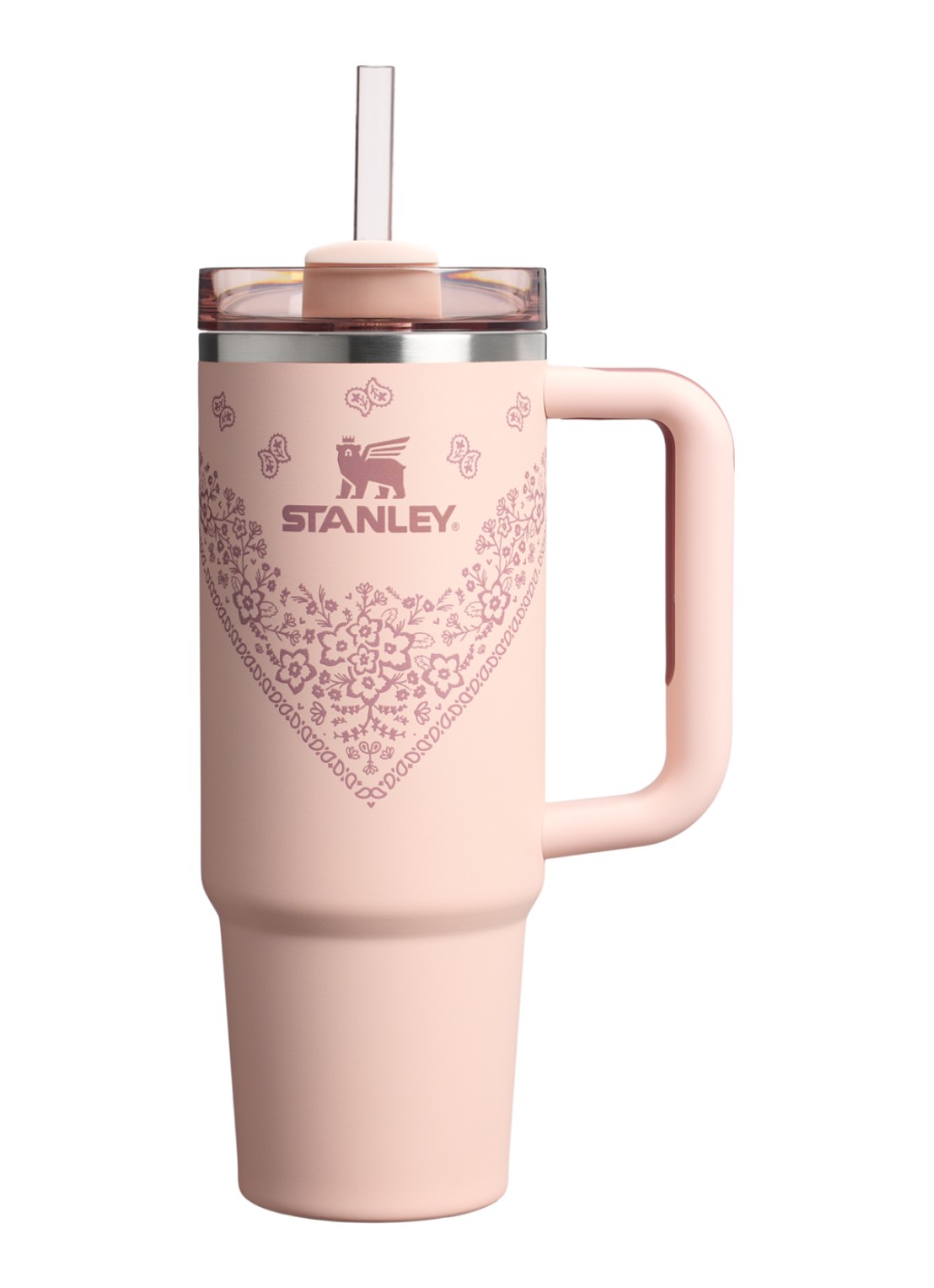 Stanley De Quencher® H2.O FlowState™ thermosfles 0,89 liter - voorkant 3 lichtroze