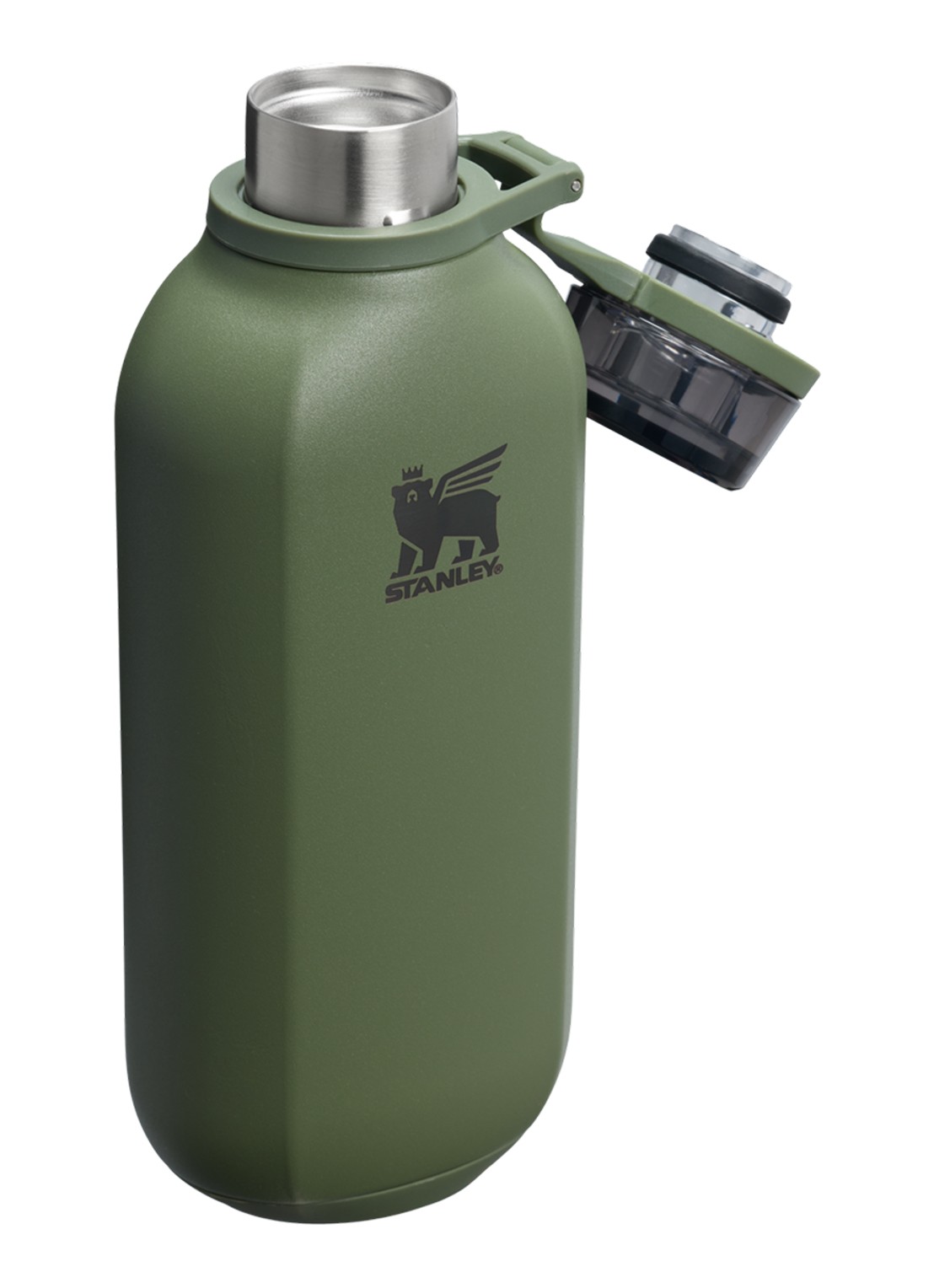 Stanley De Stanley Clutch Bottle drinkfles 0,47 liter - voorkant 5 donkergroen