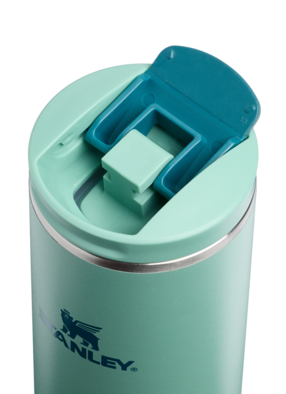 Stanley De Transit Flip Top thermosbeker 0,47 liter - detail turquoise
