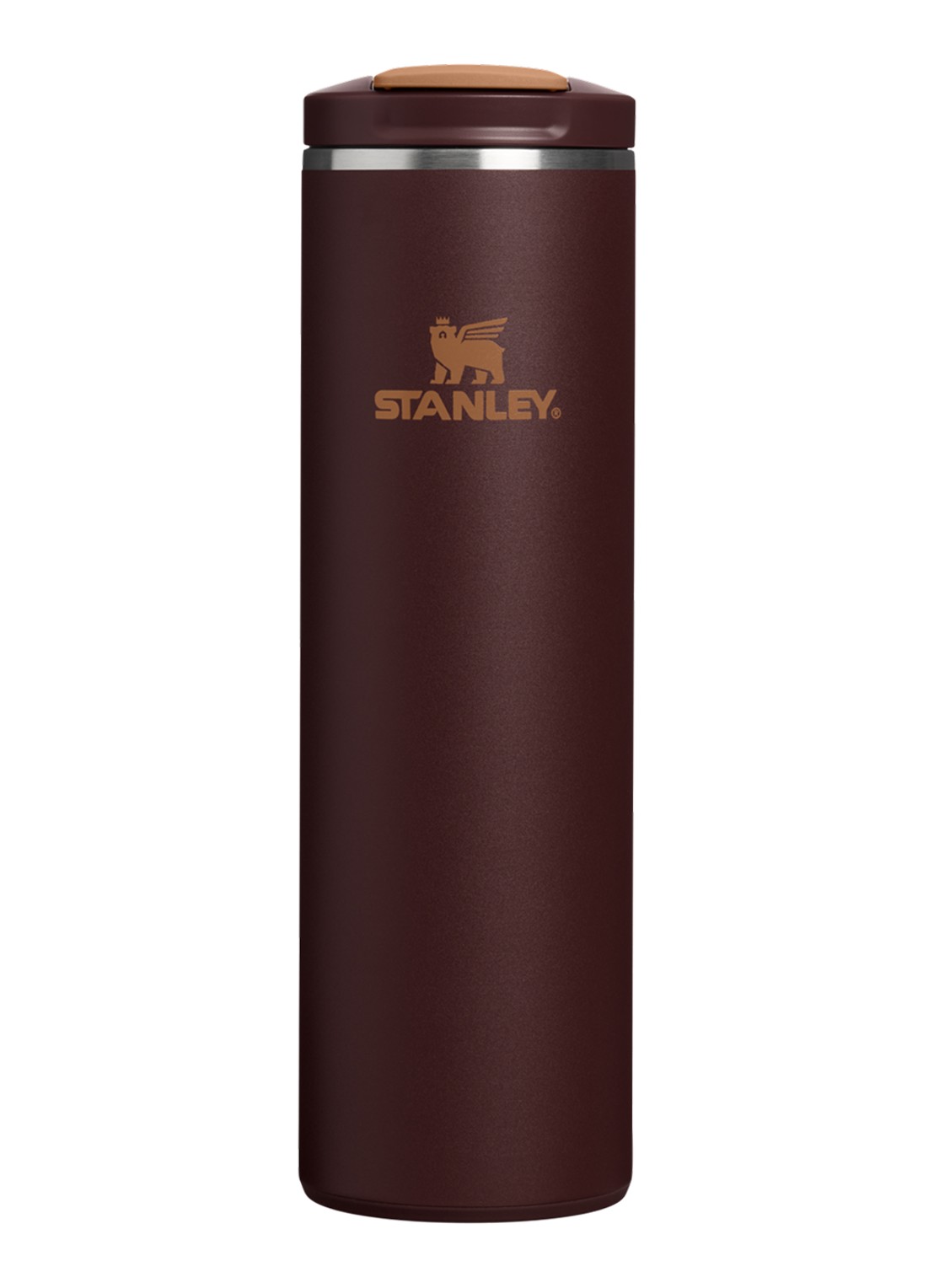 Stanley De Transit Flip Top thermosbeker 0,47 liter - voorkant donkerbruin