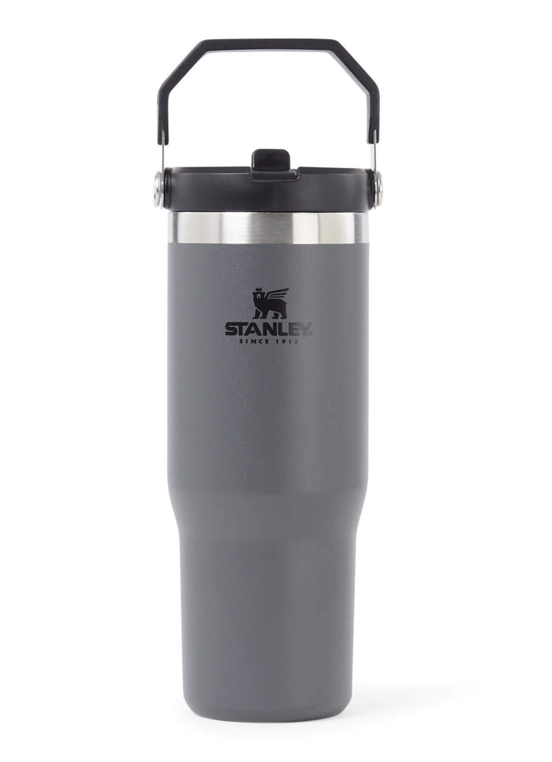 Stanley PMI The IceFlow™ Flip Straw Tumbler thermosfles 0,89 liter - voorkant antraciet