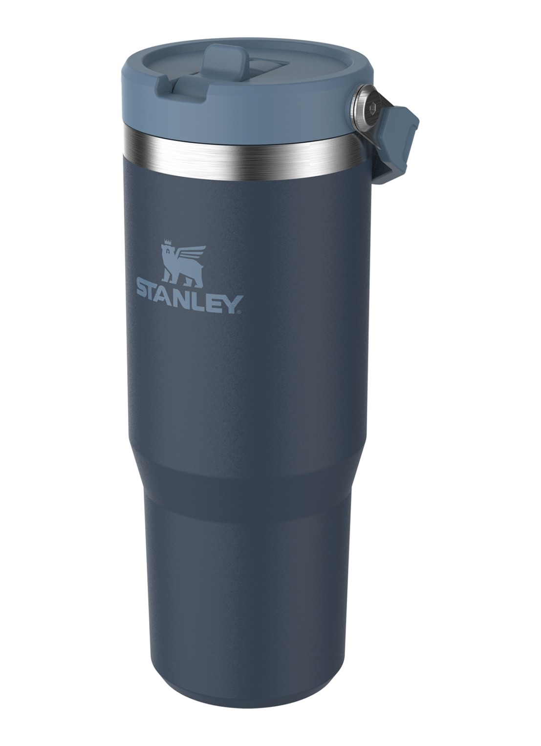 Stanley PMI The IceFlow™ Flip Straw Tumbler thermosfles 0,89 liter - voorkant 2 donkerblauw