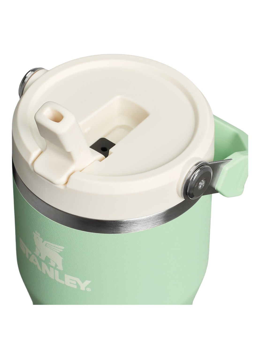 Stanley The IceFlow™ Flip Straw waterfles 0,6 liter - achterkant lichtgroen