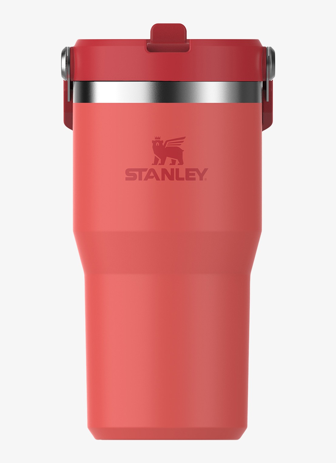 Stanley The IceFlow™ Flip Straw waterfles 60 cl  - voorkant hot coral / koraalrood