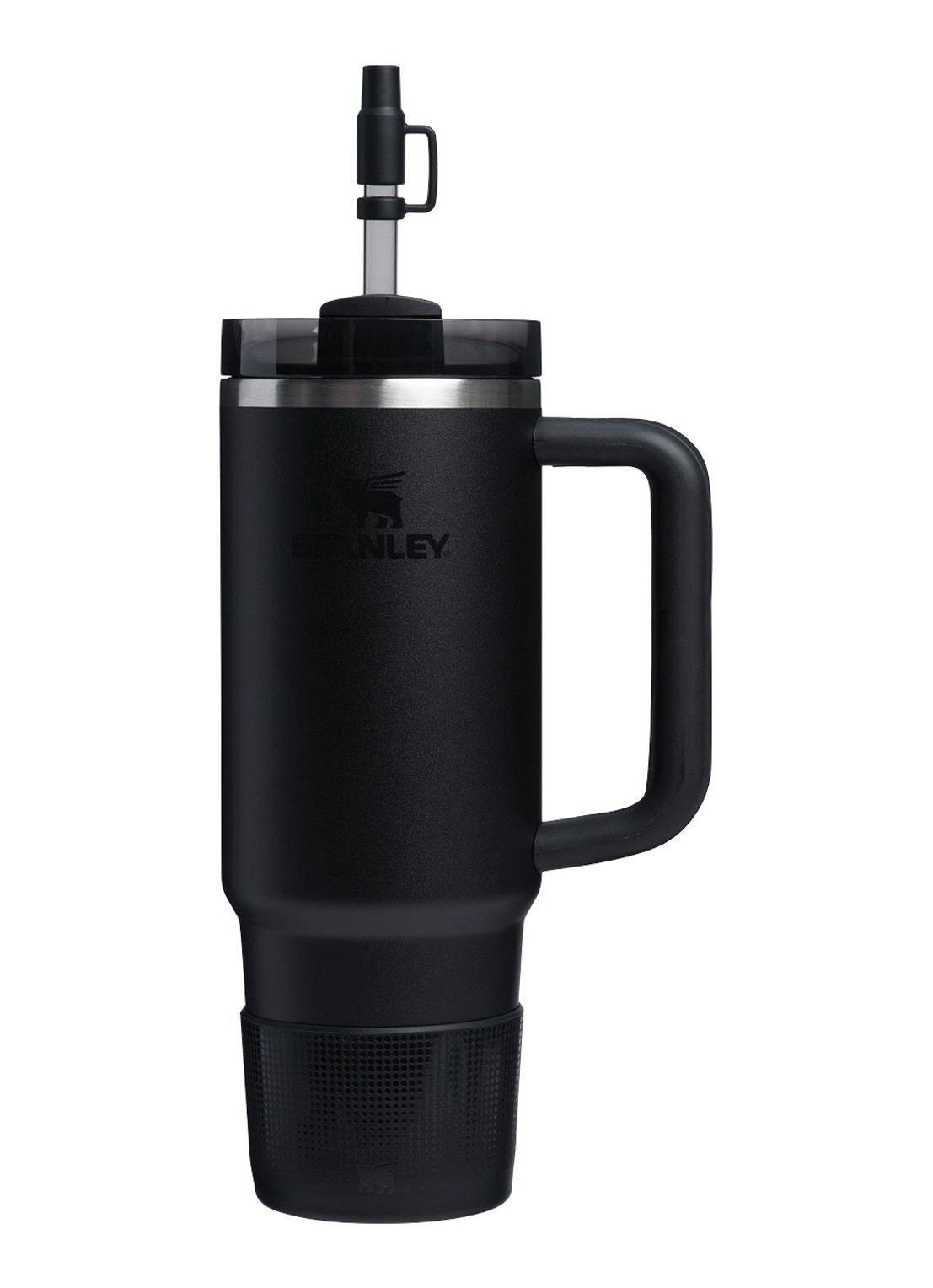 Stanley The Quencher® bekerhoes en rietjes dop 3-delig - voorkant zwart