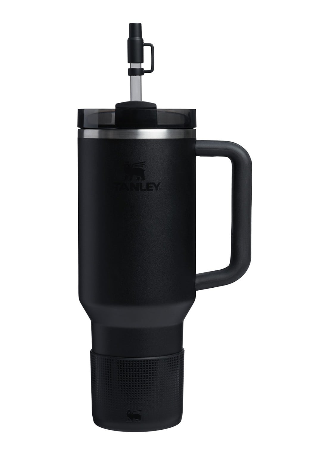 Stanley The Quencher® bekerhoes en rietjes dop 3-delig - voorkant zwart