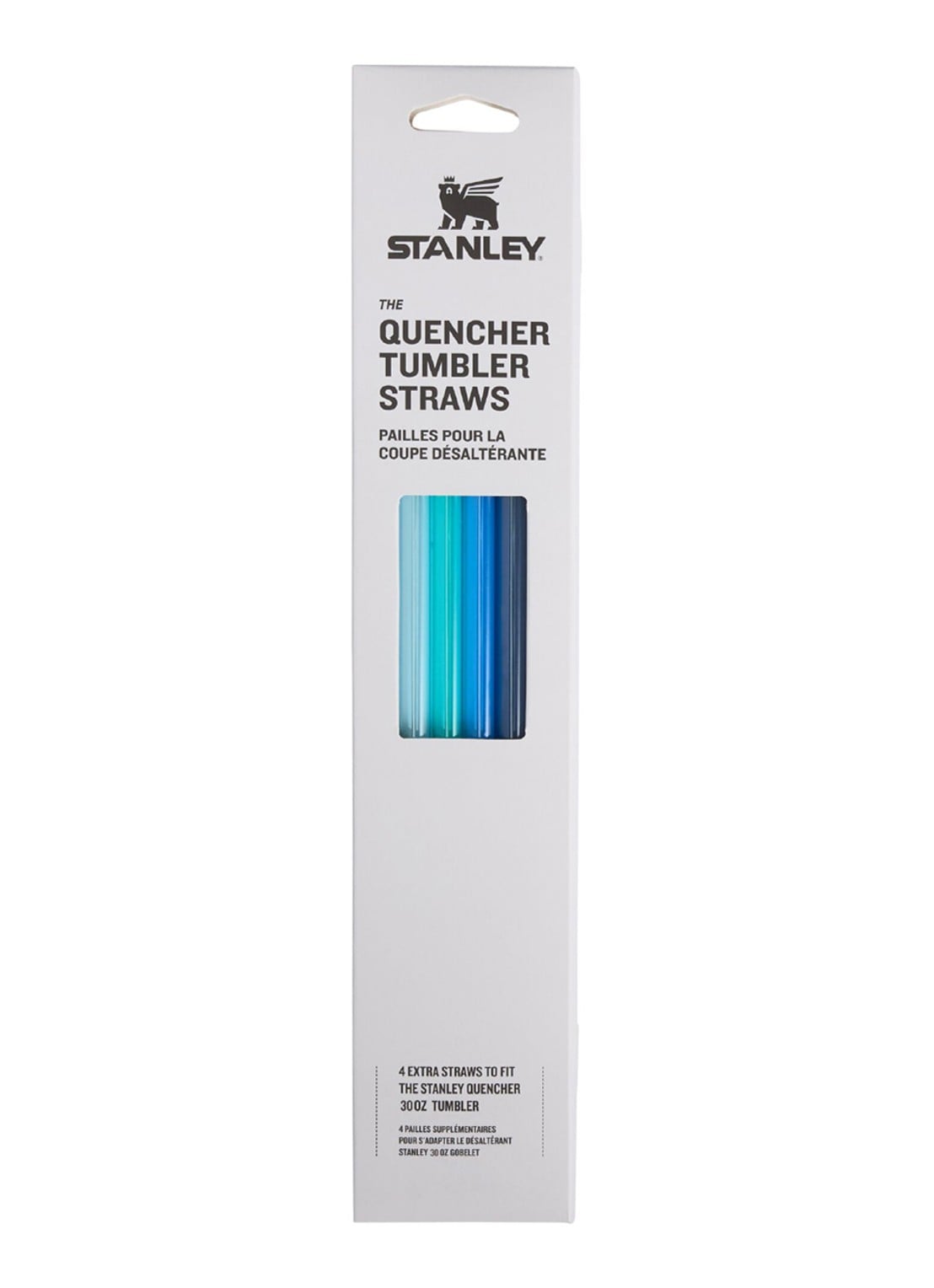 Stanley The Quencher® H2.0 FlowState™ Tumbler rietje set van 4 - voorkant blauw