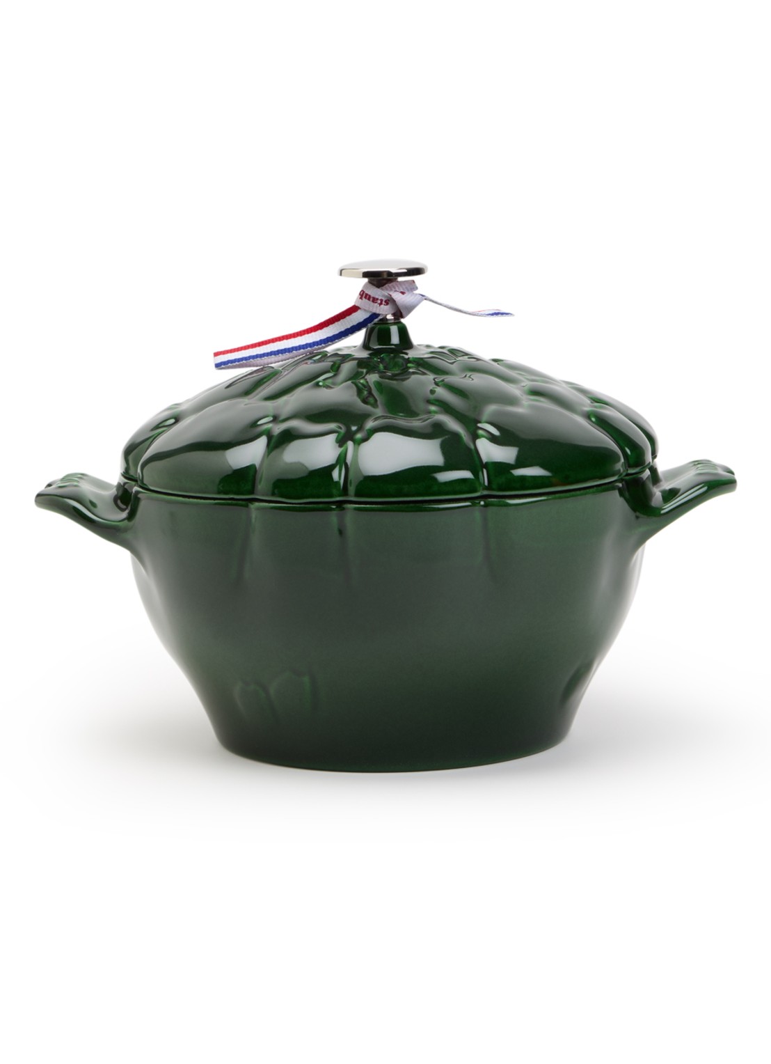 Staub Artisjok cocotte 22 cm  - voorkant donkergroen