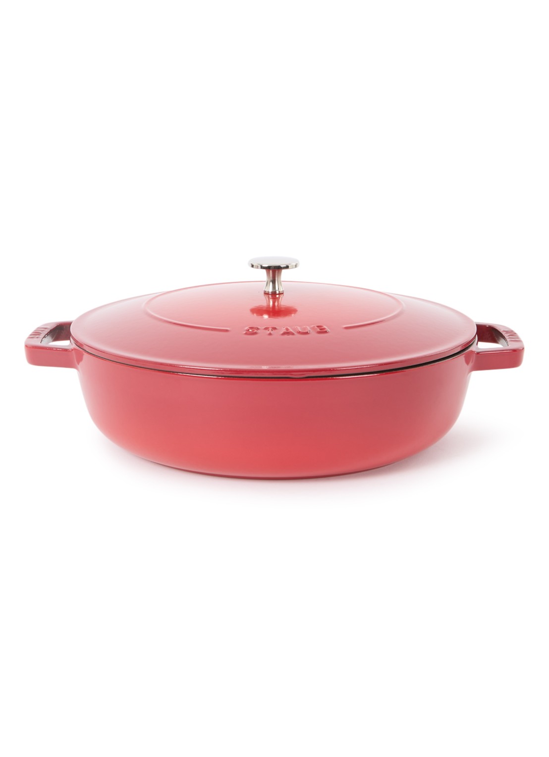 Staub Chistera sauteerpan 28 cm - voorkant kersenrood