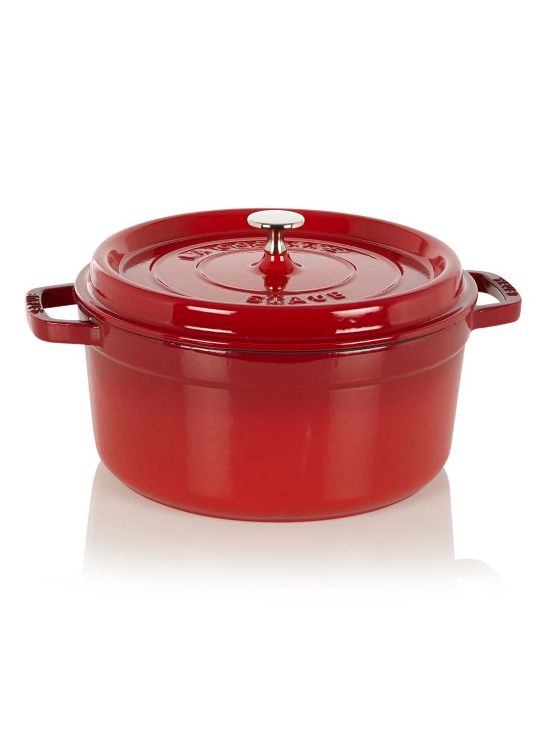 Staub Cocotte 26 cm - voorkant kersenrood