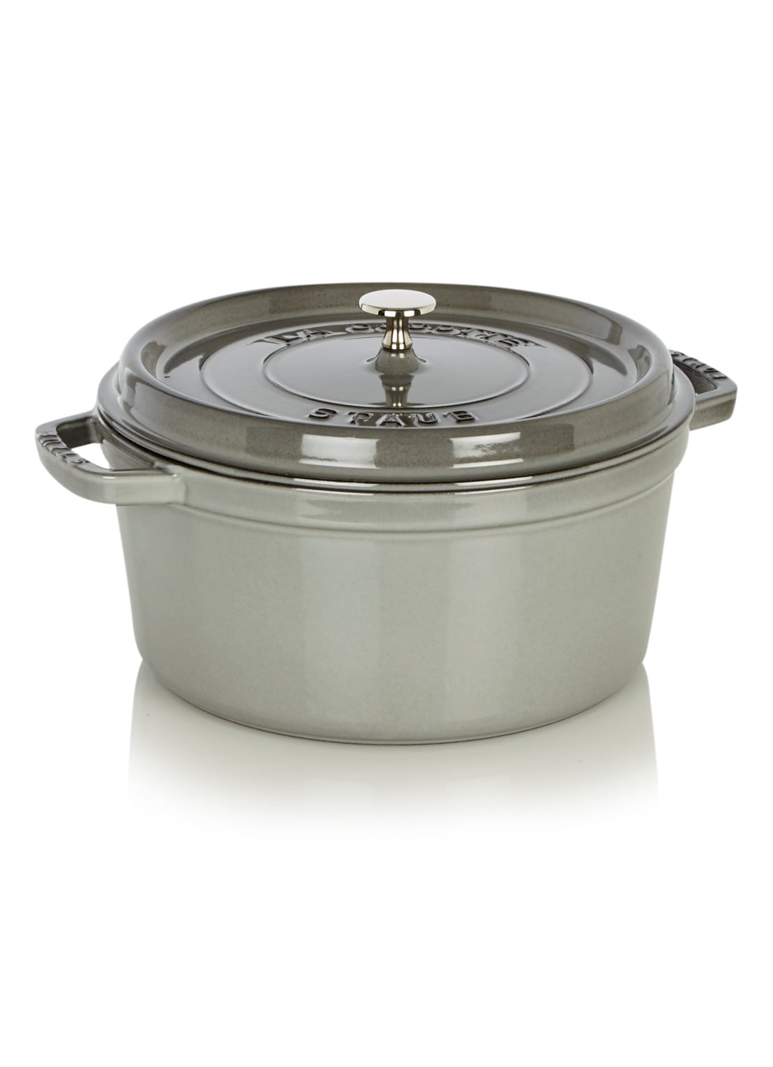 Staub Cocotte Ø28 cm - voorkant grijs