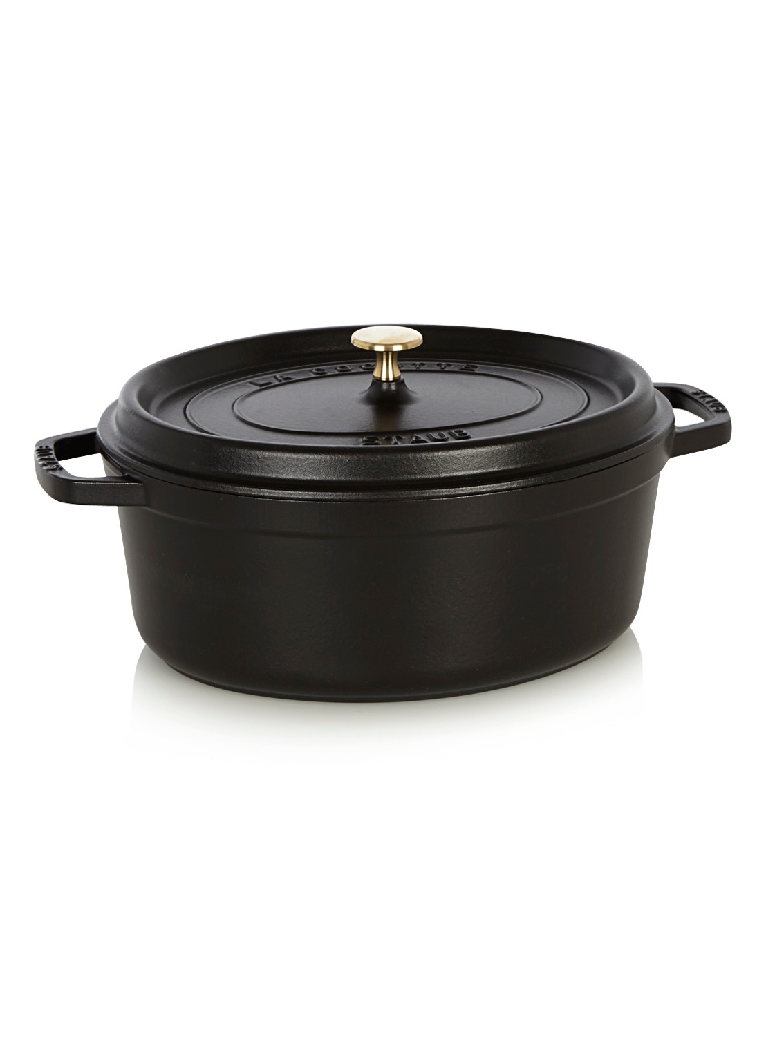 Staub Cocotte braadpan ovaal 31 cm - voorkant zwart