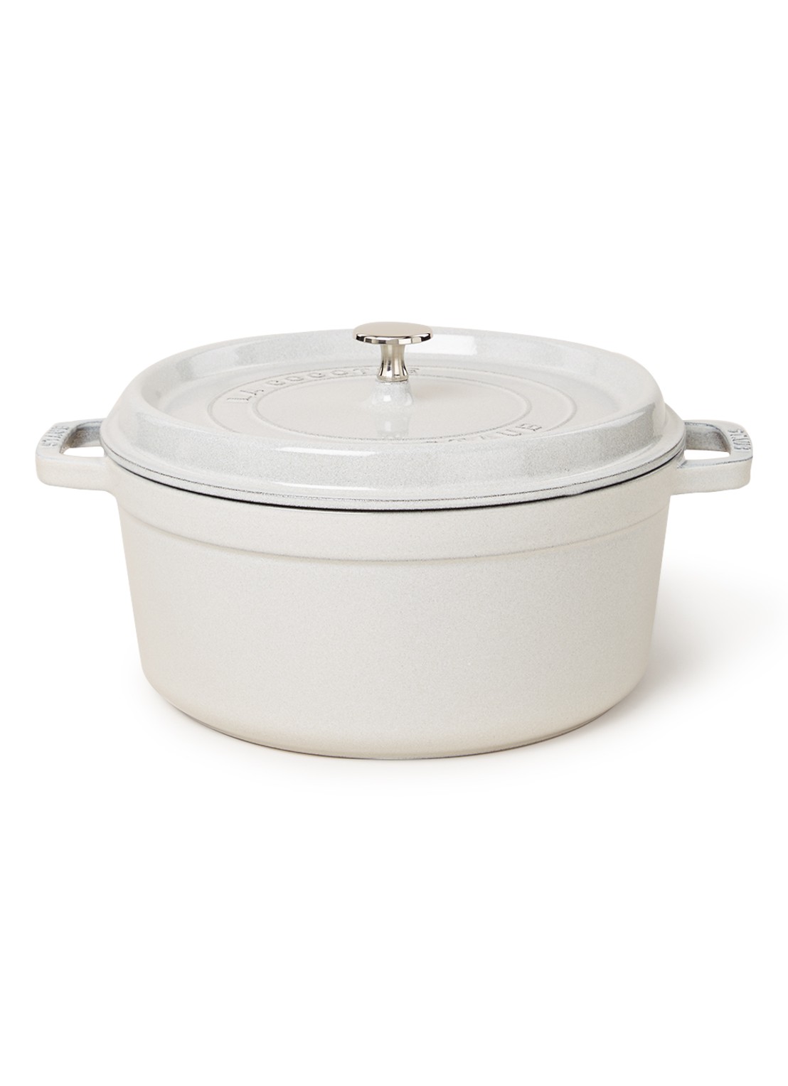 Staub Cocotte Ronde braadpan Ø26 cm - voorkant 2 lichtgrijs