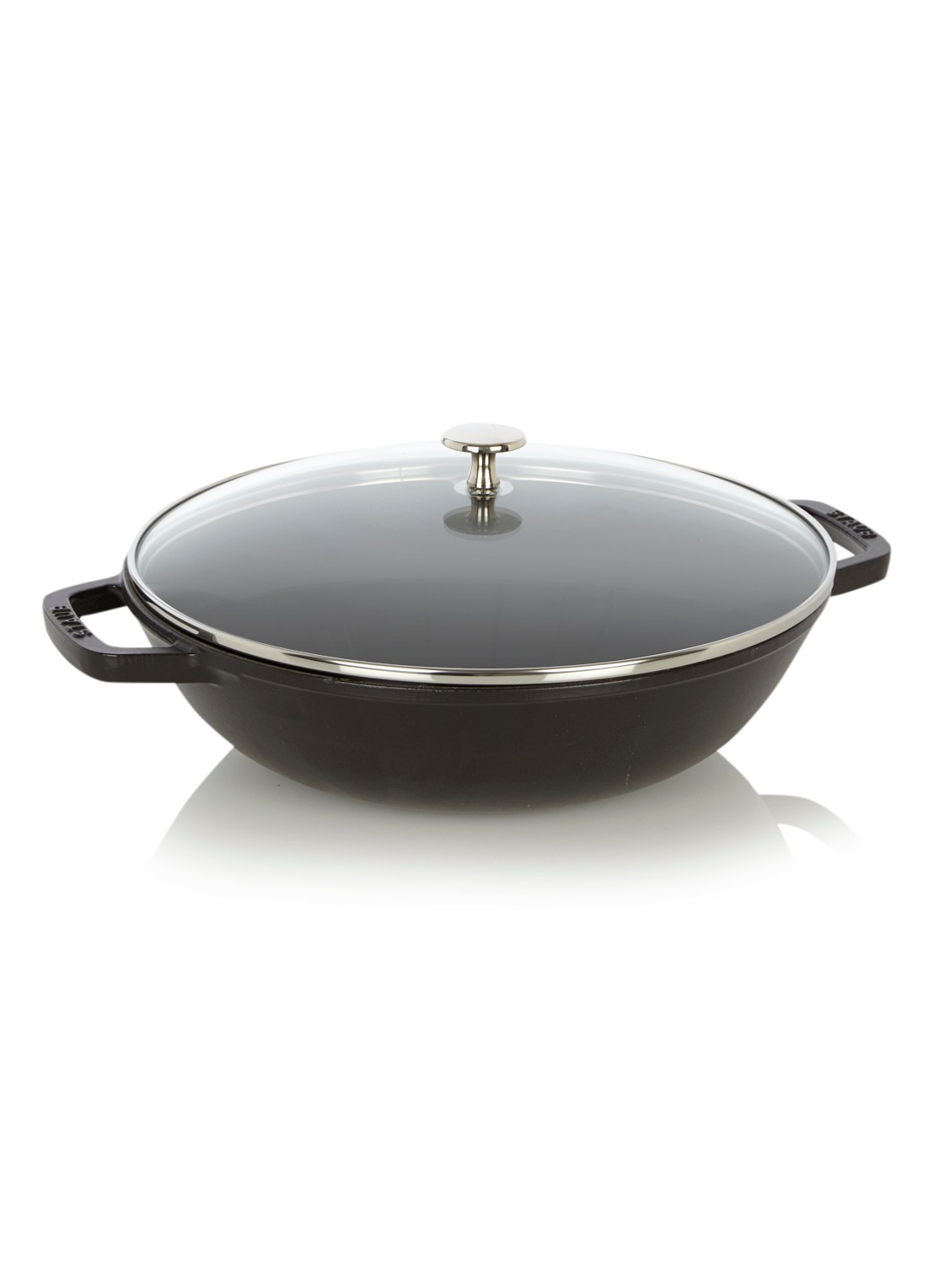 Staub Gietijzeren wokpan Ø30 cm - voorkant zwart