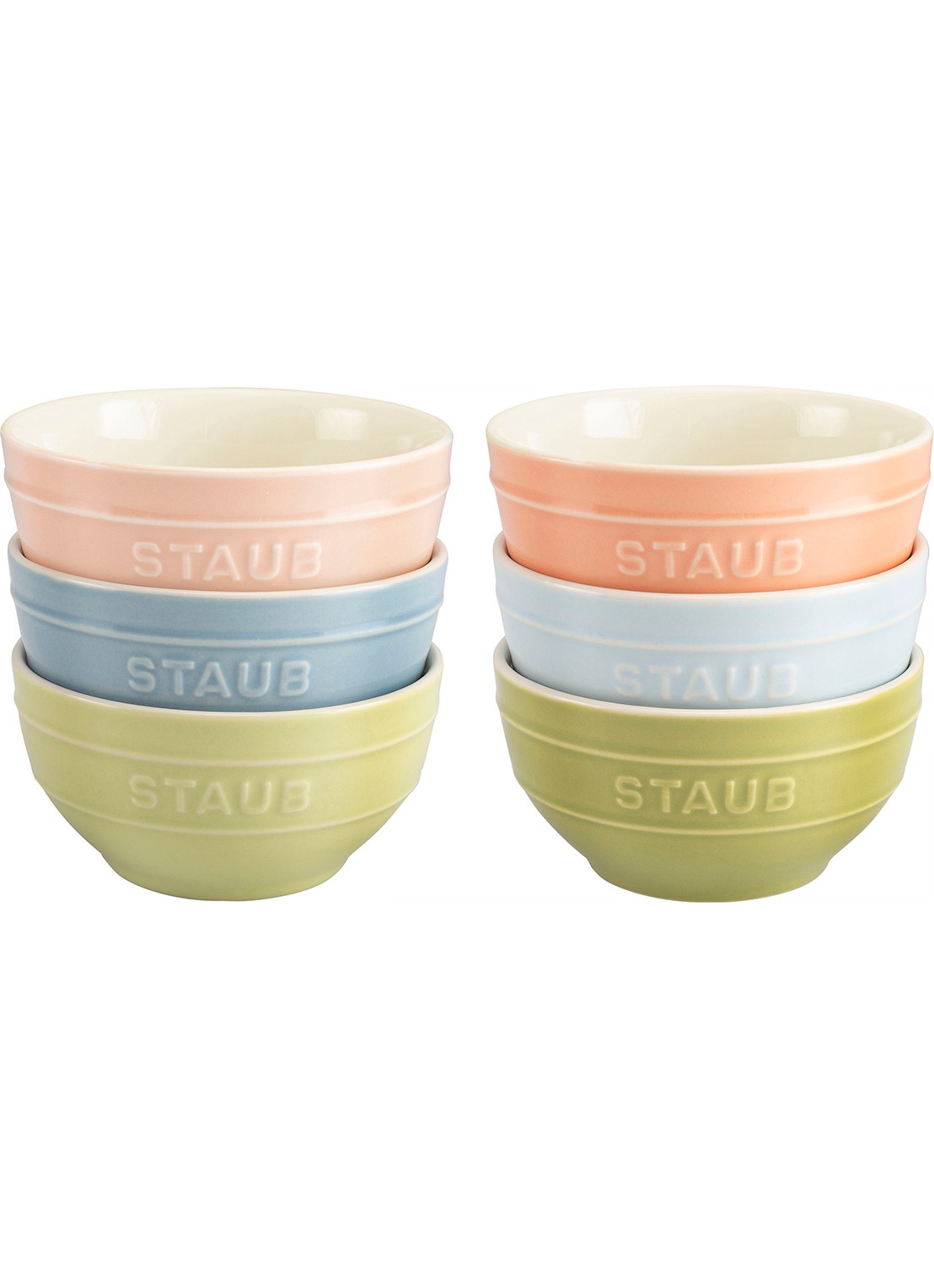 Staub Kom 14 cm set van 6 - voorkant 7 multicolor