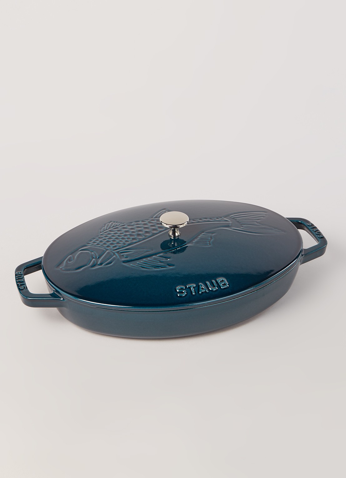 Staub La Mer vispan ovaal 33 cm - voorkant 2 zeegroen