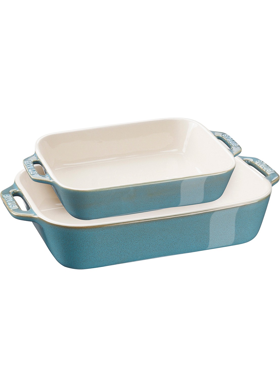 Staub Ovenschaal 20 & 27 cm set van 2 - voorkant blauw