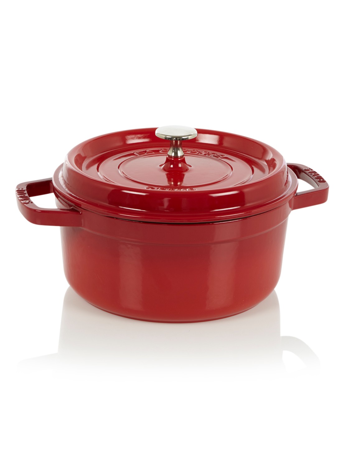 Staub Ronde Cocotte braadpan Ø22 cm - voorkant kersenrood