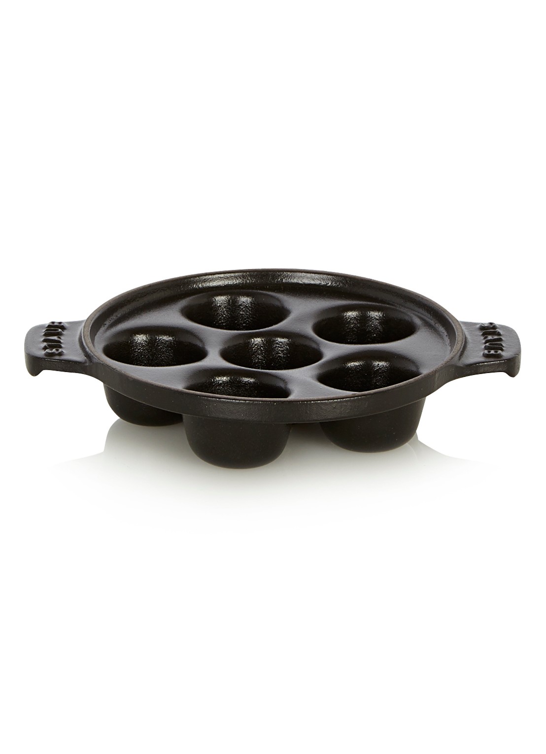 Staub Slakkenpan met 6 openingen 14 cm - voorkant zwart