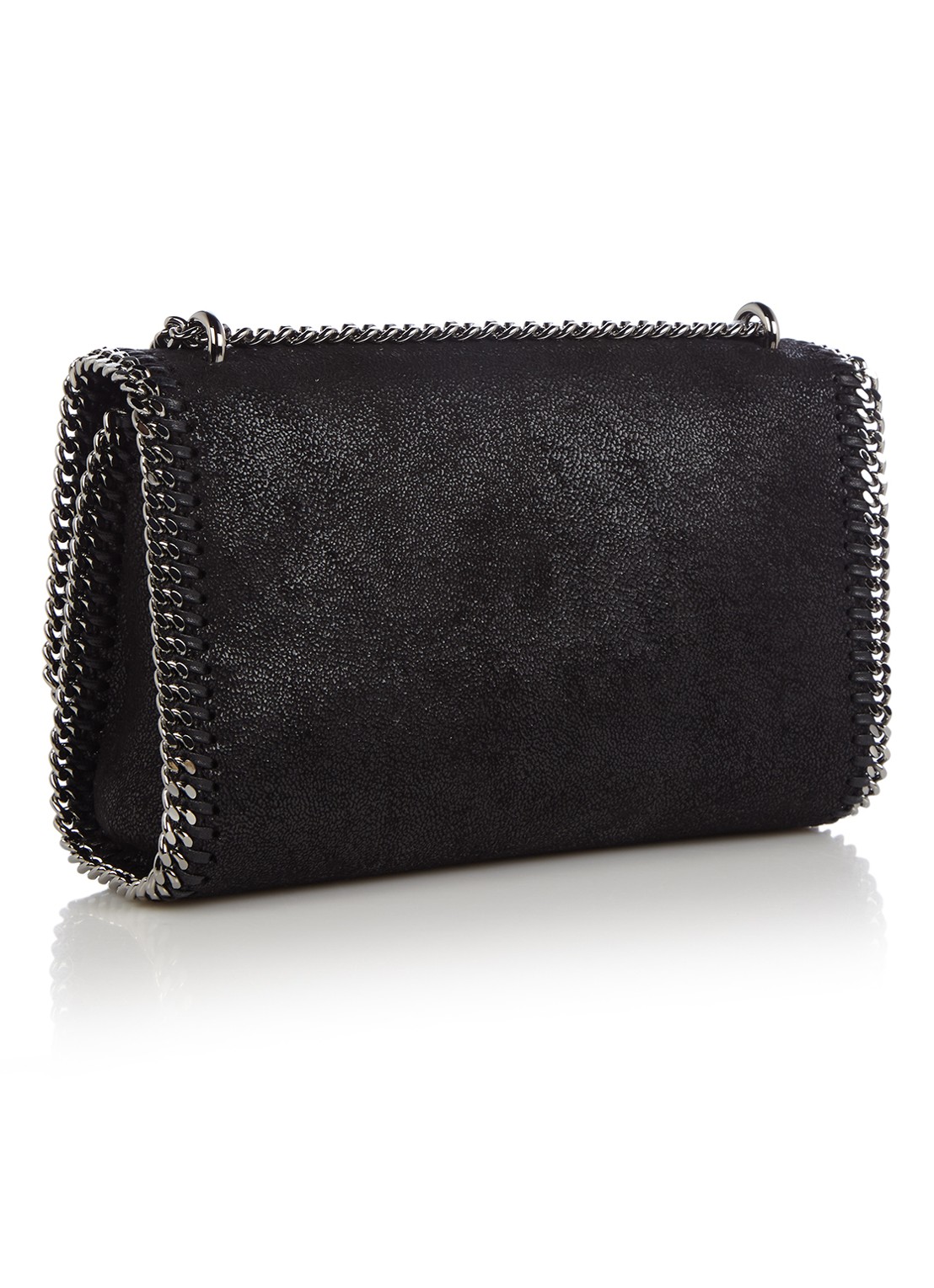 Stella McCartney Falabella Fold Over crossbodytas van ecoleer - detail zwart