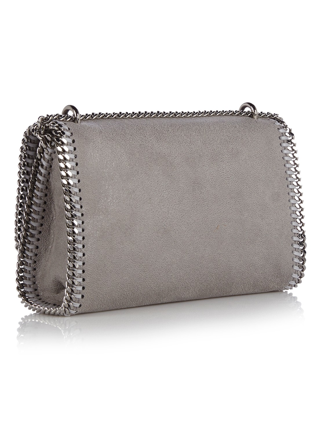 Stella McCartney Falabella Fold Over crossbodytas van ecoleer - detail lichtgrijs