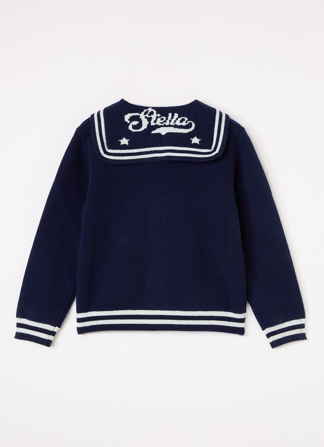 Stella McCartney Fijngebreid gebreid vest  - achterkant donkerblauw