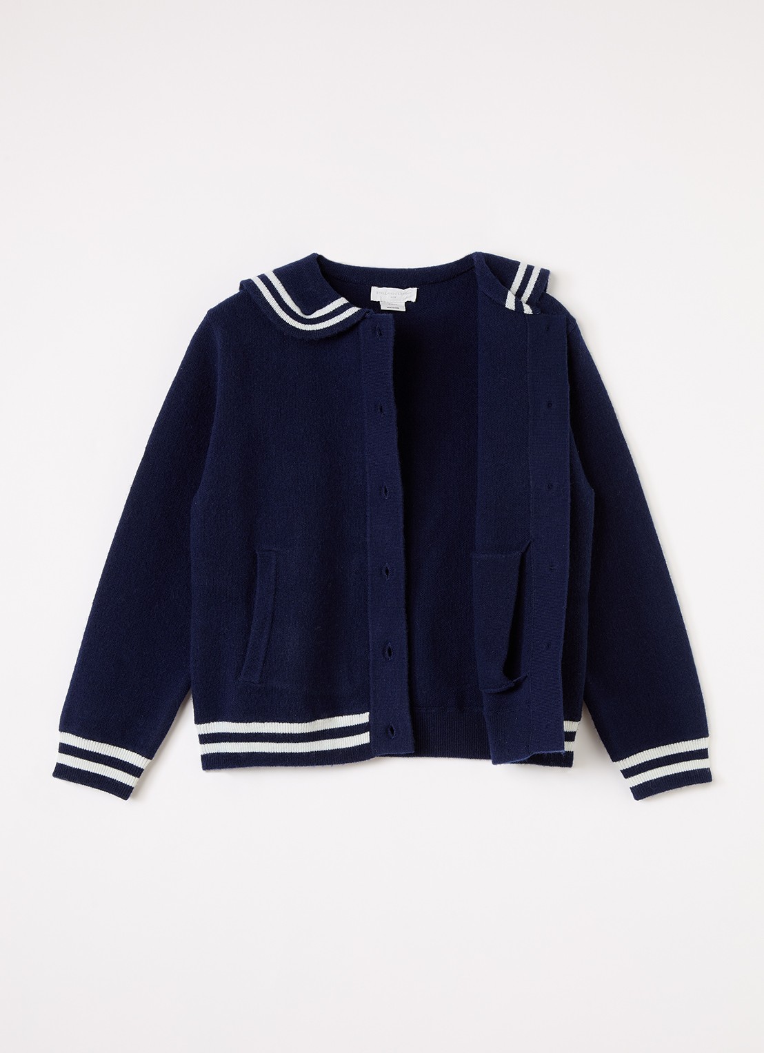 Stella McCartney Fijngebreid gebreid vest  - voorkant 3 donkerblauw