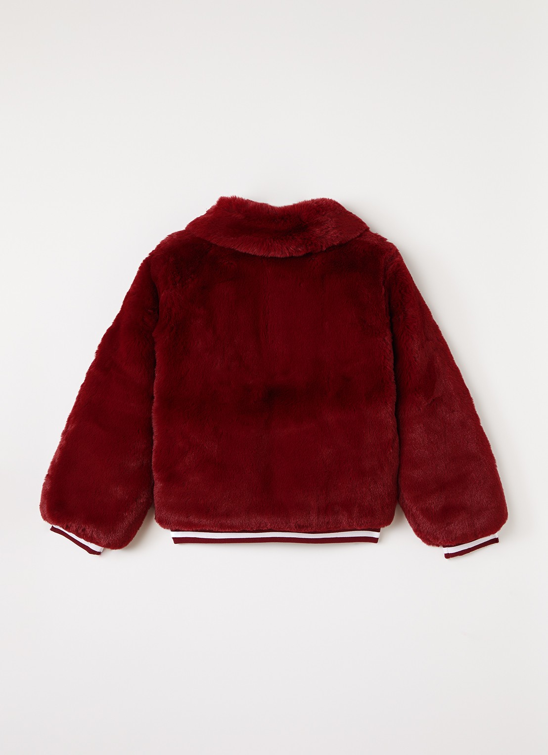 Stella McCartney Jack van imitatiebont met kraag - achterkant donkerrood