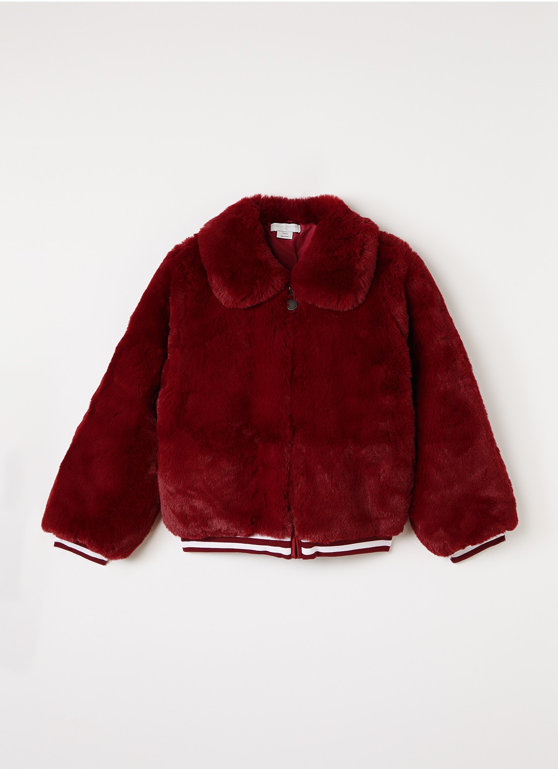 Stella McCartney Jack van imitatiebont met kraag - voorkant 2 donkerrood