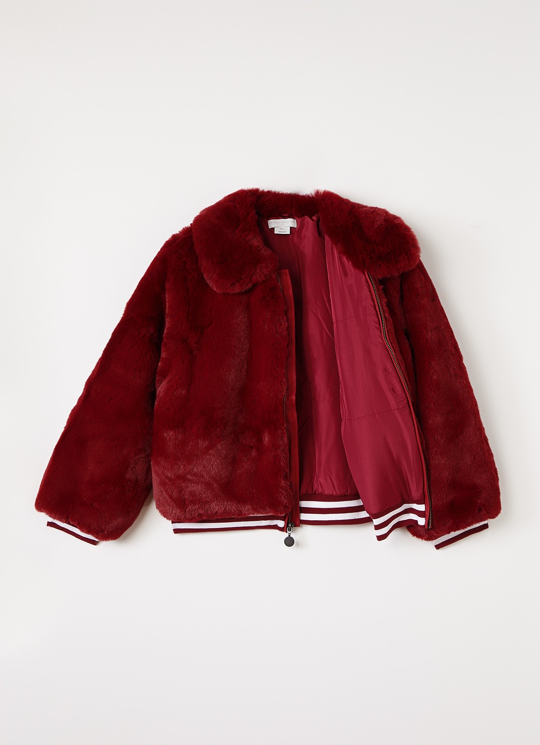 Stella McCartney Jack van imitatiebont met kraag - voorkant 3 donkerrood